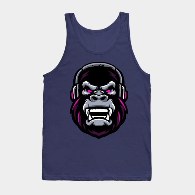 Music listening gorilla Tank Top by Wavey's